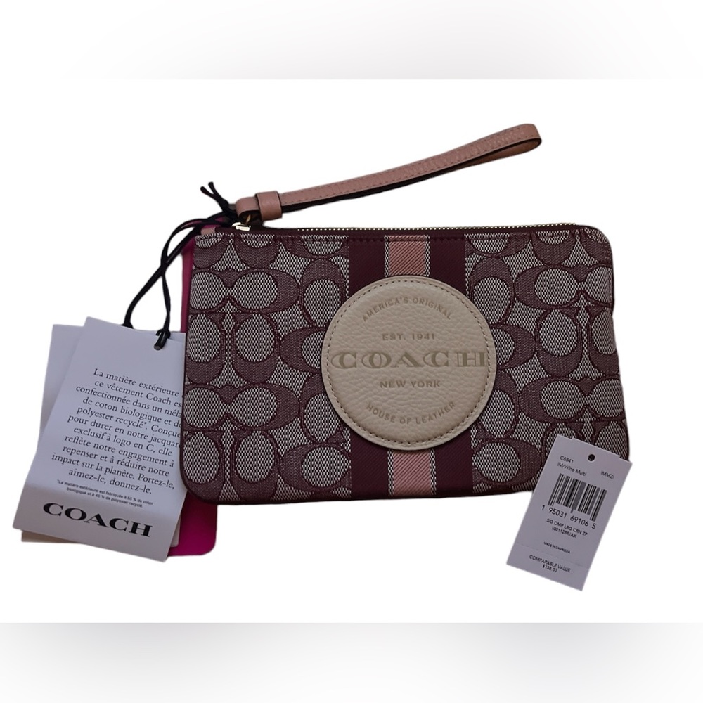Coach wristlet NWT color wine/multi